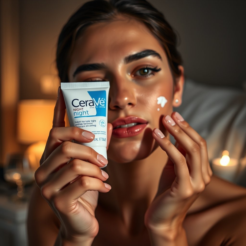 night moisturizer in action