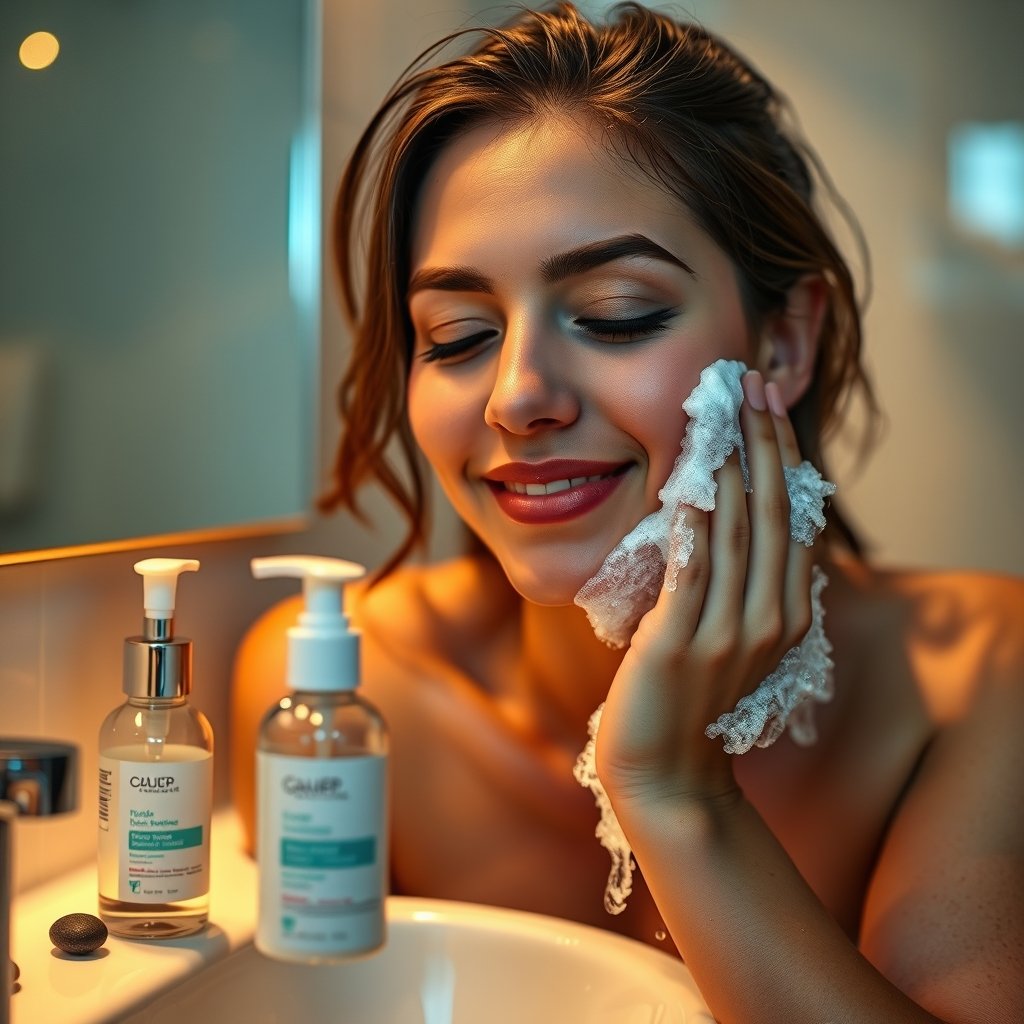 facial cleanser in action
